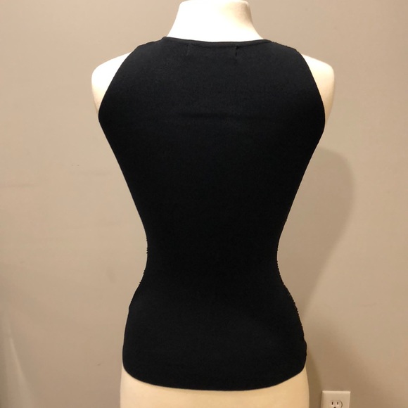 Zara Black Beaded Tank Top Sz M - Picture 2 of 2